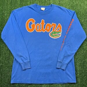Vintage CSA Florida Gators UF University LS T-Shirt Men's XL Blue Spellout Y2K